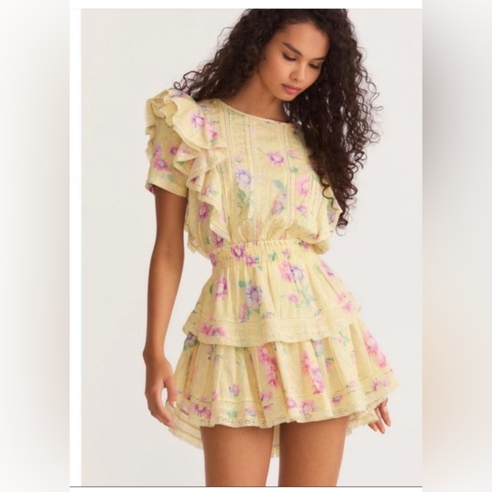 Loveshackfancy Yellow Floral Natasha dress sz M - Perfect Cond.!